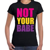 Bellatio Not your babe fun tekst t-shirt Zwart