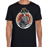 Bellatio Halloween - Original gangster skelet Halloween verkleed t-shirt Zwart