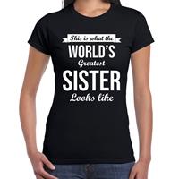 Bellatio Worlds greatest sister cadeau t-shirt Zwart