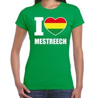 Bellatio Carnaval t-shirt I love Mestreech voor dames - Groen