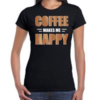 Bellatio Coffee makes me happy / Koffie maakt me gelukkig t-shirt Zwart