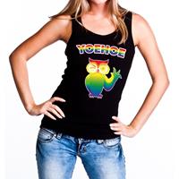 Bellatio Yoehoe gay pride tanktop/mouwloos shirt Zwart