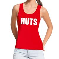 Bellatio HUTS tekst tanktop / mouwloos shirt Rood