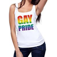 Bellatio Gay pride tanktop / mouwloos shirt Wit