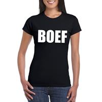 Bellatio Boef tekst t-shirt Zwart