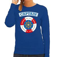 Bellatio Kapitein/captain verkleed sweater Blauw