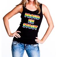 Bellatio Proud en stout gaypride tanktop/mouwloos shirt - Zwart