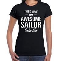 Bellatio Awesome sailor / geweldige matroos cadeau t-shirt Zwart