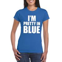 Bellatio I'm pretty in blue t-shirt Blauw