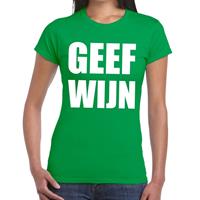 Bellatio Geef Wijn tekst t-shirt Groen