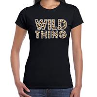 Bellatio Wild thing t-shirt met panter print Zwart
