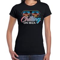 Bellatio Ibiza feest t-shirt / shirt Chilling on Ibiza voor dames - Zwart