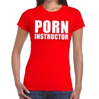 Bellatio Porn instructor tekst t-shirt Rood