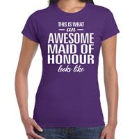 Bellatio This is what an awesome maid of honour looks like cadeau t-shirt Paars
