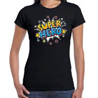 Bellatio Super hero cadeau t-shirt Zwart