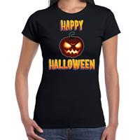 Bellatio Halloween - Happy Halloween horror pompoen verkleed t-shirt Zwart