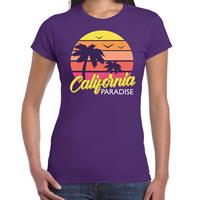 Bellatio California zomer t-shirt / shirt California paradise voor dames - paars - California party / vakantie outfit / kleding/ feest shirt