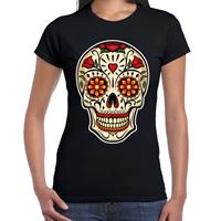 Bellatio Day of the dead sugar skull t-shirt - Zwart