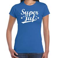 Bellatio Super juf cadeau t-shirt Blauw