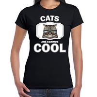 Bellatio Dieren katten t-shirt Zwart