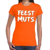 Bellatio Oranje fun tekst t-shirt - Feestmuts - Oranje