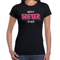 Bellatio Best sister ever / beste zus ooit cadeau t-shirt / shirt - Zwart