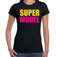 Bellatio Super model fun tekst t-shirt Zwart