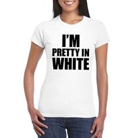 Bellatio I'm pretty in white t-shirt Wit