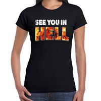 Bellatio Halloween - Halloween see you in hell / zie je in hel verkleed t-shirt Zwart