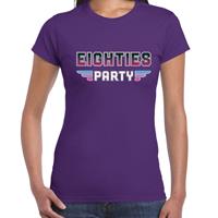 Bellatio Eighties Party feest t-shirt paars voor dames - Paars