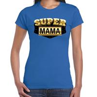Bellatio Super mama cadeau t-shirt Blauw