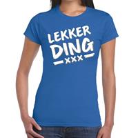 Bellatio Blauw fun tekst t-shirt - Lekker Ding - Blauw