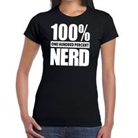 Bellatio 100% percent nerd tekst t-shirt Zwart
