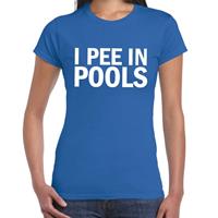 Bellatio I pee in pools fun tekst t-shirt Blauw