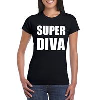 Bellatio Super diva tekst t-shirt Zwart