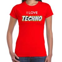 Bellatio Techno party t-shirt / shirt i love techno - Rood