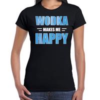 Bellatio Wodka makes me happy / Wodka maakt me gelukkig drank t-shirt Zwart
