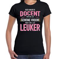 Bellatio Gewone vrouw / docent / juf cadeau t-shirt Zwart