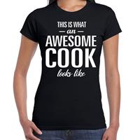Bellatio Awesome cook - geweldige kok / kokkin cadeau t-shirt Zwart