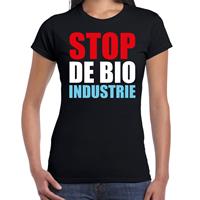 Bellatio Stop de bio industrie protest t-shirt Zwart