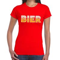 Bellatio Bier tekst t-shirt Rood