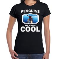 Bellatio Dieren pinguins t-shirt Zwart