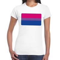 Bellatio Gay pride biseksual vlag t-shirt Wit
