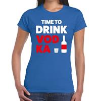 Bellatio Time to drink vodka tekst t-shirt Blauw