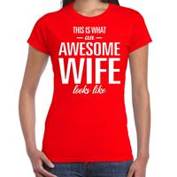 Bellatio Awesome wife - geweldige vrouw / echtgenote cadeau t-shirt Rood