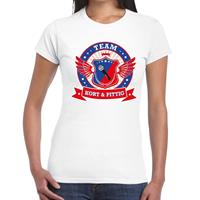 Bellatio Wit Kort en Pittig team t-shirt / t-shirt Wit