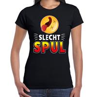 Bellatio Funny emoticon t-shirt Slecht spul Zwart