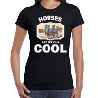 Bellatio Dieren paarden t-shirt Zwart