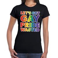 Bellatio Lets get gay pride wasted gay pride t-shirt Zwart