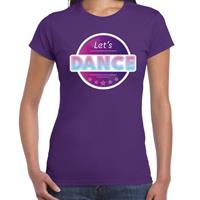 Bellatio Lets Dance disco/feest t-shirt paars voor dames - Paars